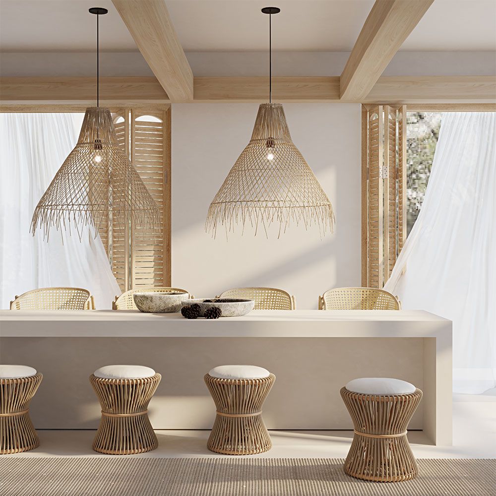 Buy Woven Rattan Pendant Light Boho Bali Style Perca Natural